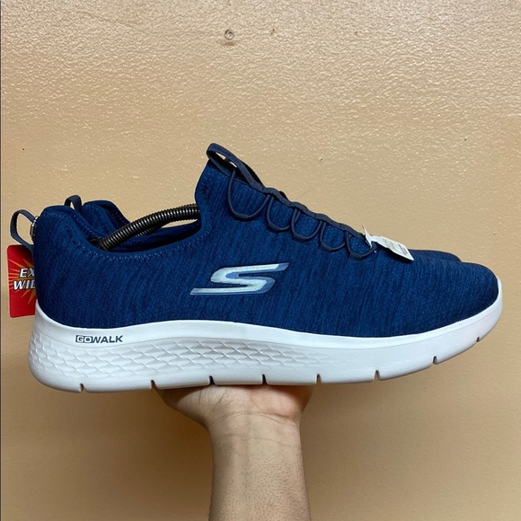 Skechers Go Walk Flex Ultra Navy Blue Walking Sneakers Size 12 Extra Wide - Picture 1 of 17